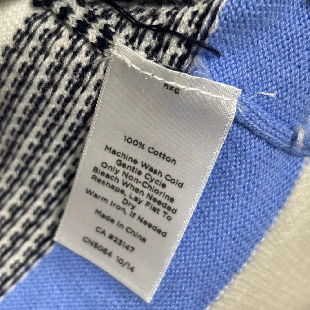 Talbots Striped Knit Sweater 3/4 Sleeve Colorful Preppy Coastal Soft Casual‎ XL